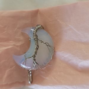 Moon Stone Moon Pendant